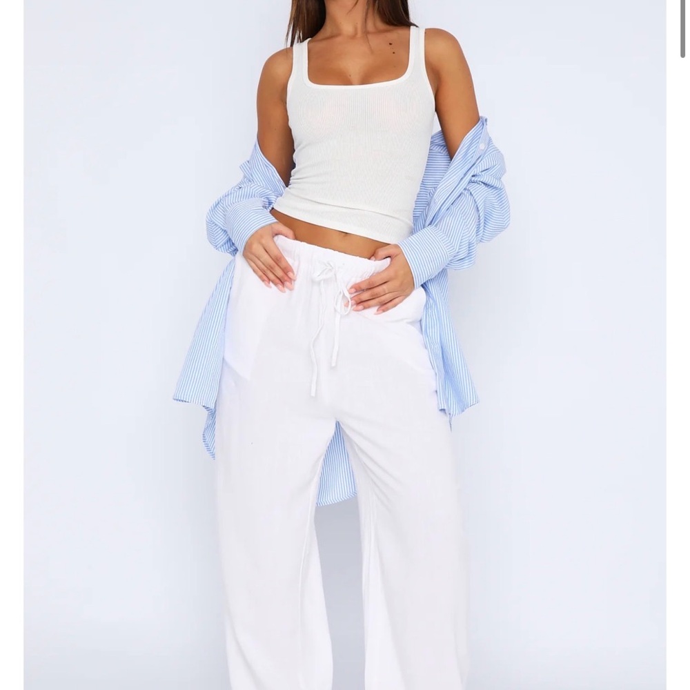 White Fox Linen Pants